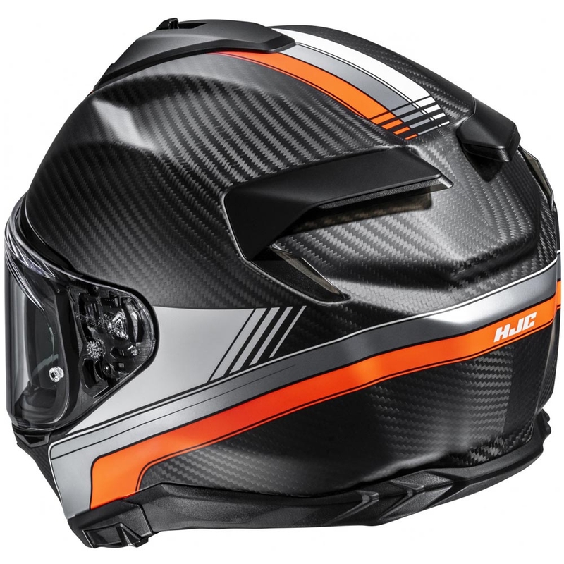 Casco integral de moto HJC F72 Carbon Eos MC6HSF negro-naranja