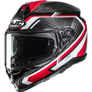 Casco integral de moto HJC F72 Carbon Kairo MC1 negro-blanco-rojo