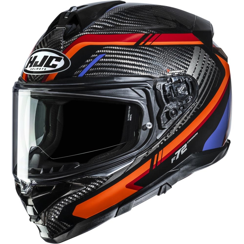 Casco integral de motocicleta HJC F72 Carbon Kairo MC8 negro-naranja-rojo-morado