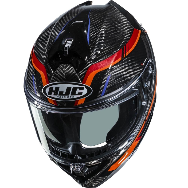 Casco integral de motocicleta HJC F72 Carbon Kairo MC8 negro-naranja-rojo-morado