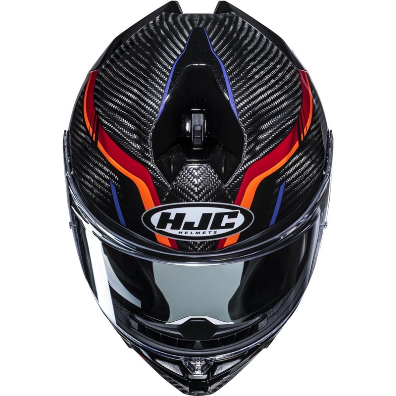 Casco integral de motocicleta HJC F72 Carbon Kairo MC8 negro-naranja-rojo-morado
