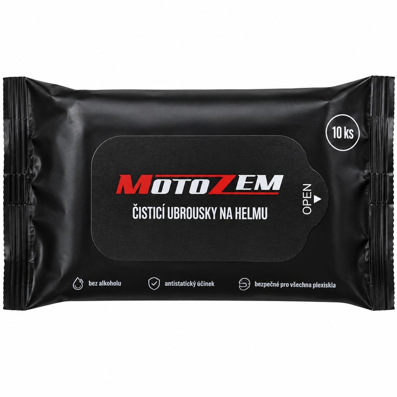 Toallitas limpiadoras para cascos MotoZem, 10 unidades.