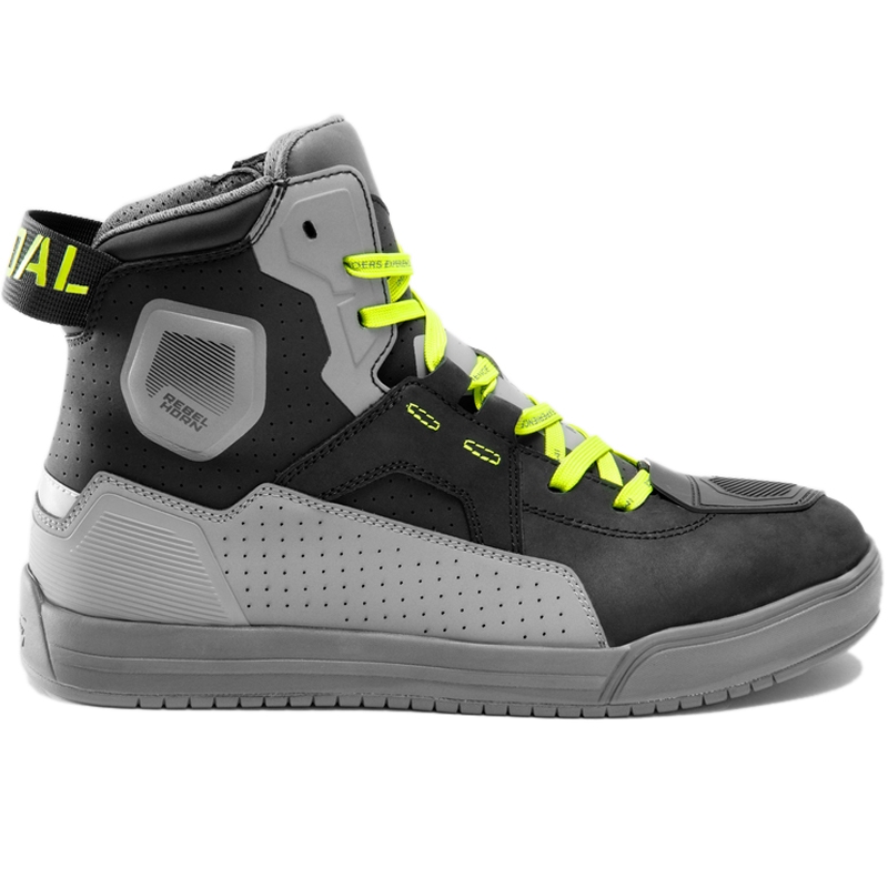Botas de moto Rebelhorn Vandal II negro-gris-amarillo fluorescente