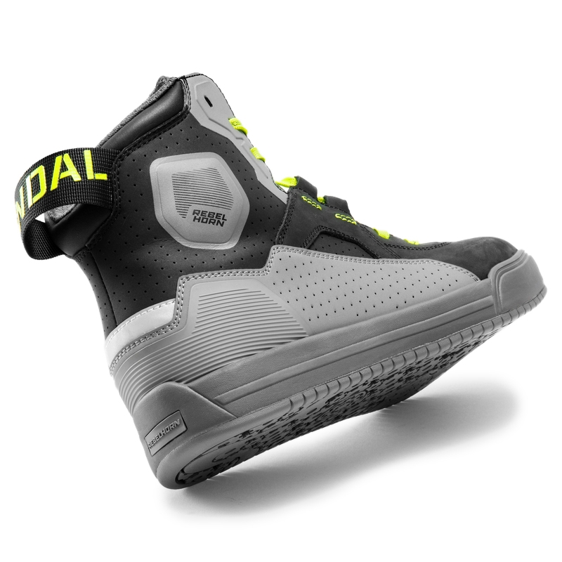Botas de moto Rebelhorn Vandal II negro-gris-amarillo fluorescente