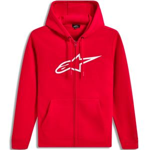 Sudadera con capucha y cremallera Alpinestars Ageless 3, color rojo y blanco.