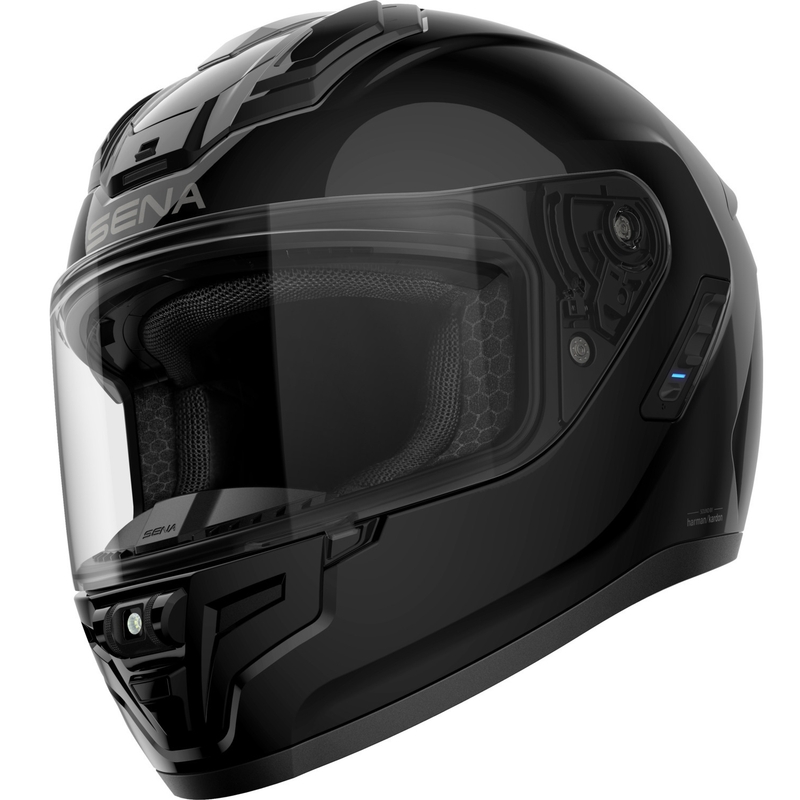 Casco integral de motocicleta SENA Phantom con intercomunicador, negro.