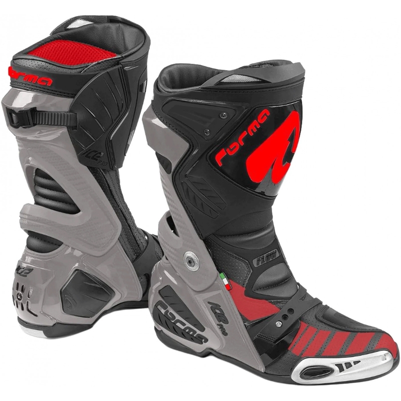Botas de moto Forma Ice Pro Flow gris-negro-rojo