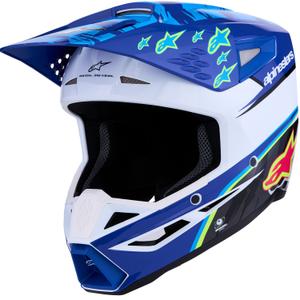 Casco de motocross infantil Alpinestars S-M3 Falcon azul-blanco-negro