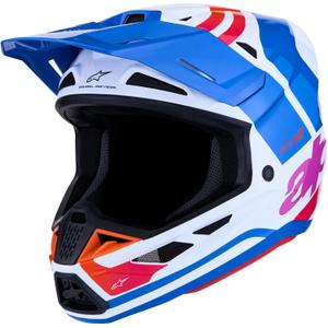 Casco de motocross Alpinestars Supertech S-M7 Core blanco-azul-naranja
