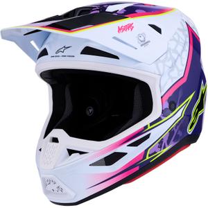 Casco de motocross Alpinestars Supertech S-M7 Blaster morado-blanco