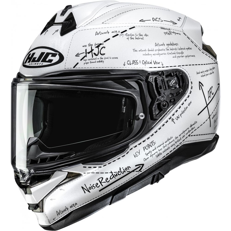 Casco integral para motocicleta HJC F72 Odyssea MC10 blanco-negro