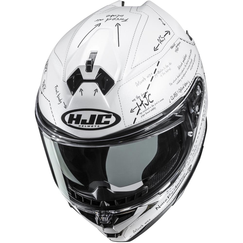 Casco integral para motocicleta HJC F72 Odyssea MC10 blanco-negro