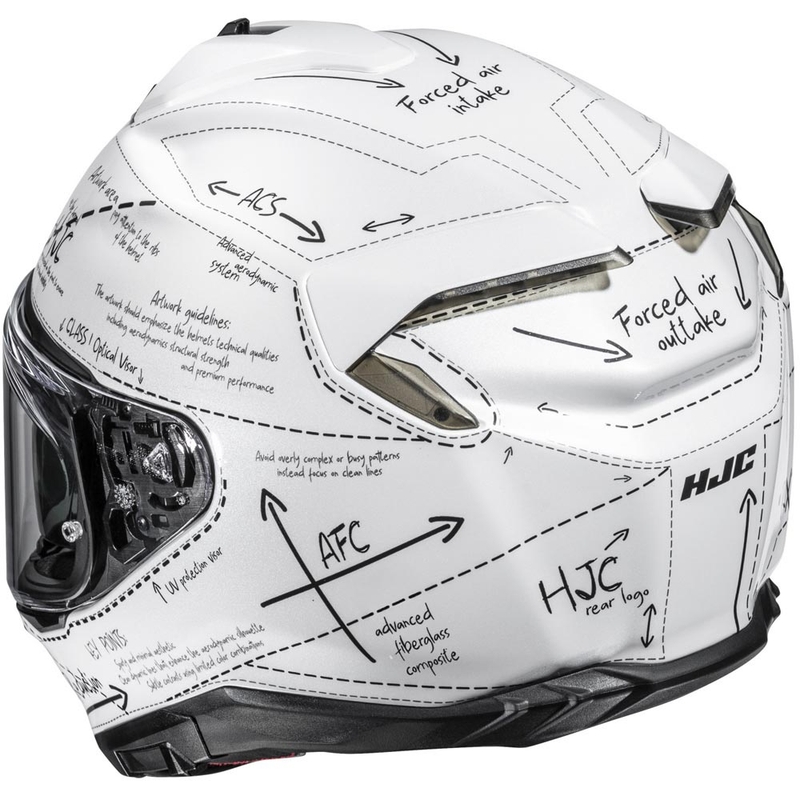 Casco integral para motocicleta HJC F72 Odyssea MC10 blanco-negro