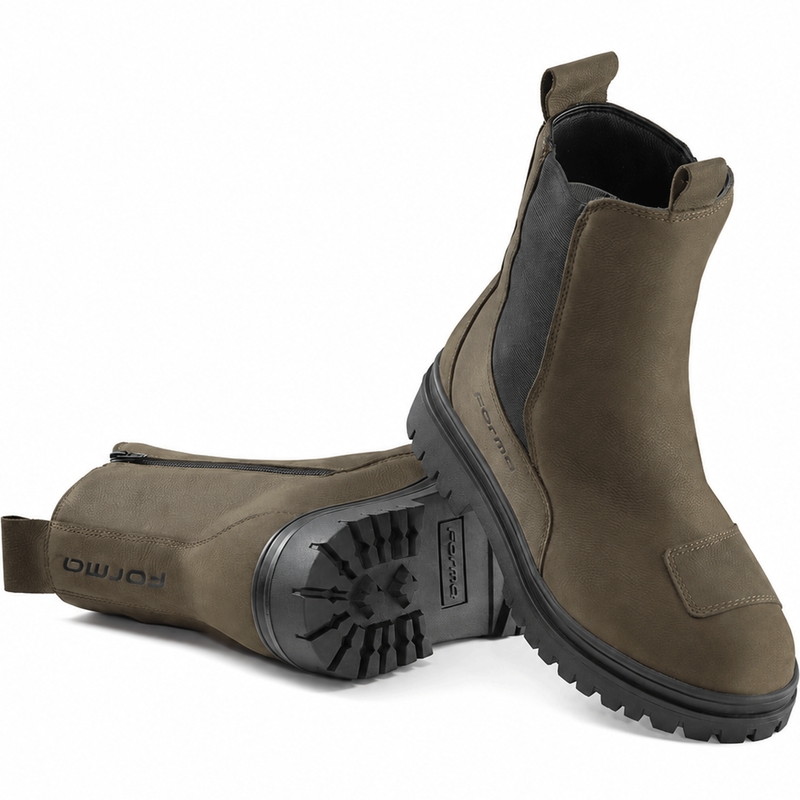 Botas de moto Forma Spirit para hombre, color marrón-negro.