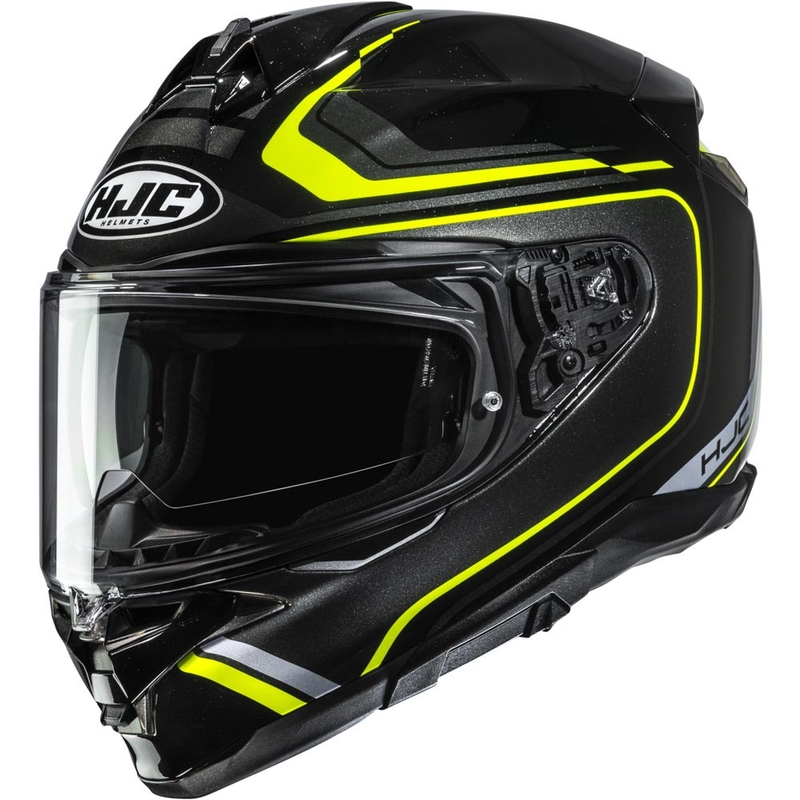 Casco integral de moto HJC F72 Oflo MC3H negro-amarillo flúor