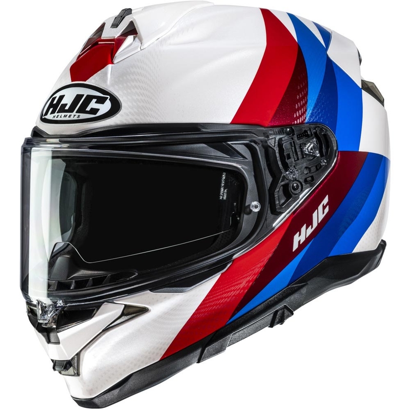 Casco integral de moto HJC F72 Racero MC21 blanco-rojo-azul