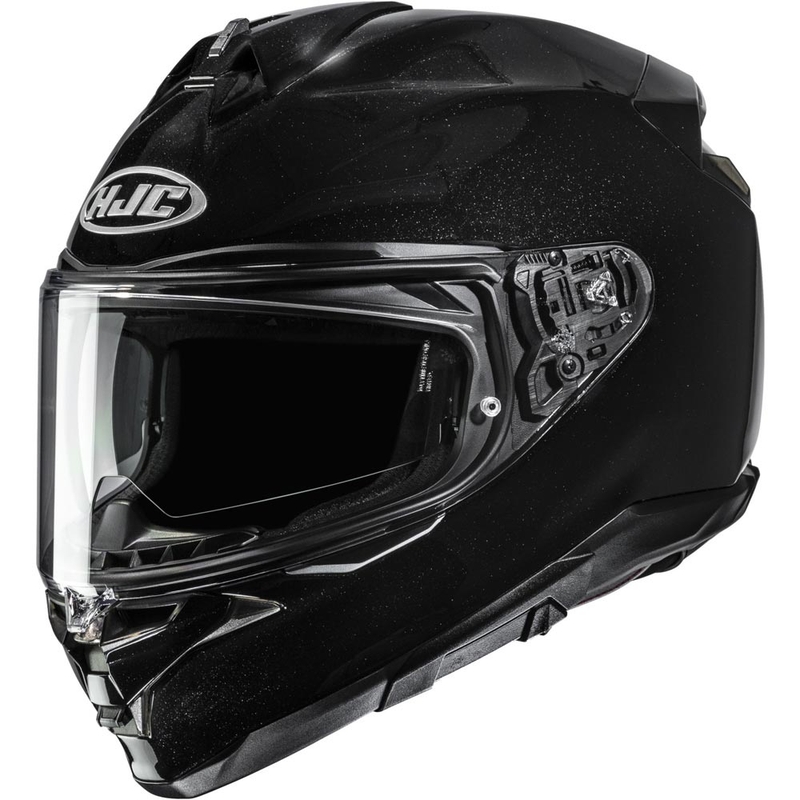 Casco integral de moto HJC F72, color negro metalizado sólido.