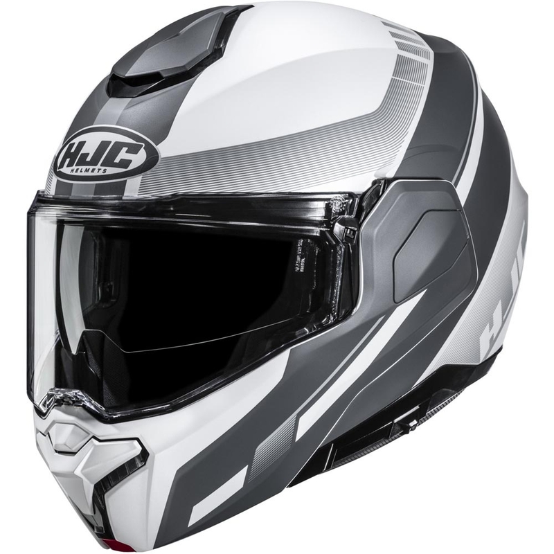 Casco de moto abatible HJC i101 Mira MC10SF blanco-gris