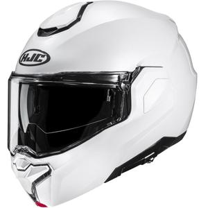 Casco de moto abatible HJC i101 Solid, color blanco perla.