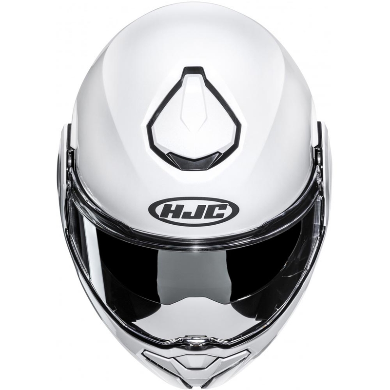 Casco de moto abatible HJC i101 Solid, color blanco perla.