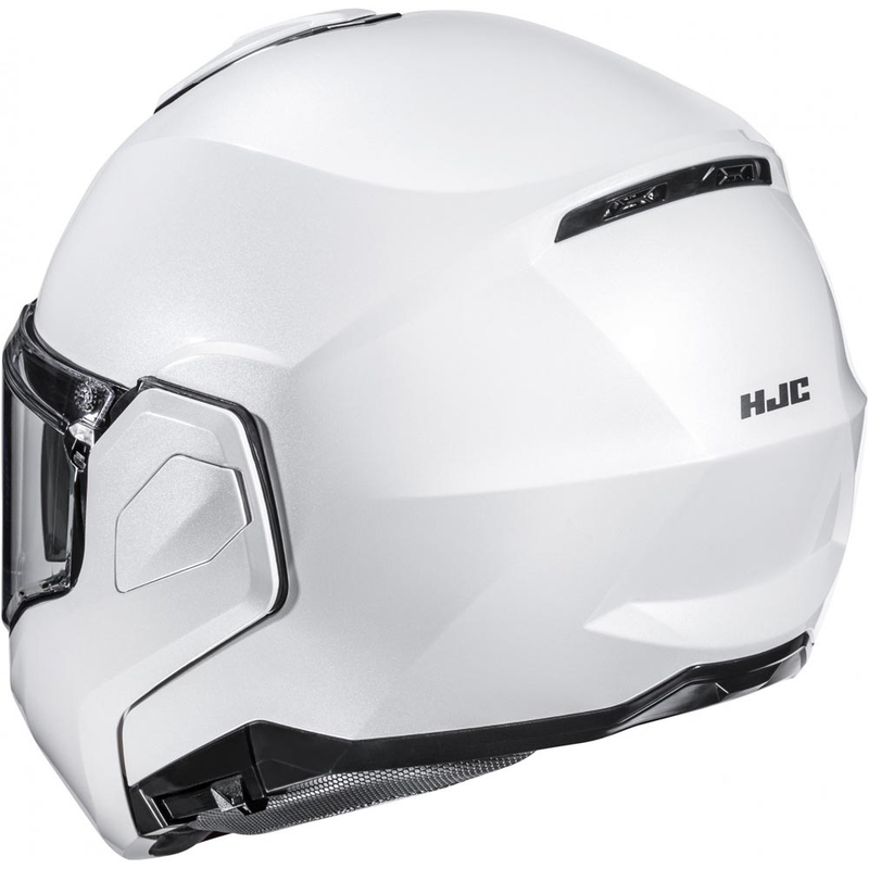 Casco de moto abatible HJC i101 Solid, color blanco perla.