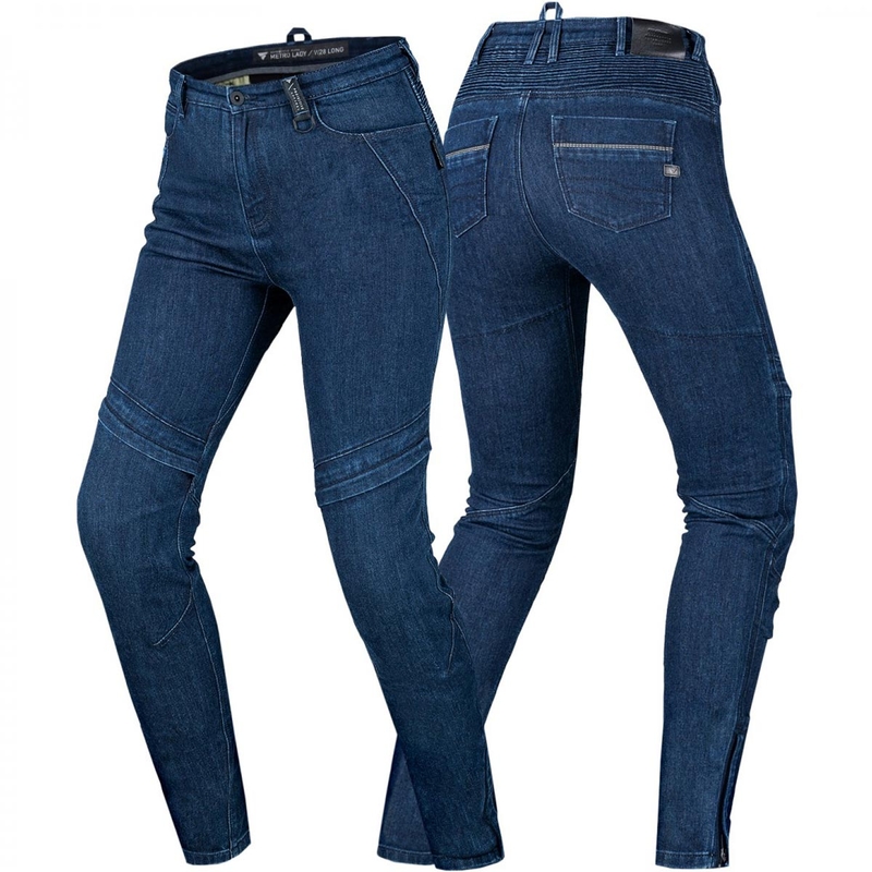 Pantalones vaqueros de moto largos para mujer Shima Metro, azul oscuro