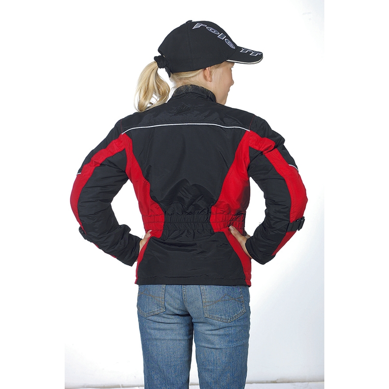 Chaqueta de moto infantil Roleff Taslan negra-roja
