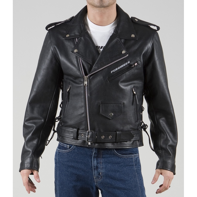 Kožená bunda na moto ForBikers Colorado s třásněmi vel 4XL