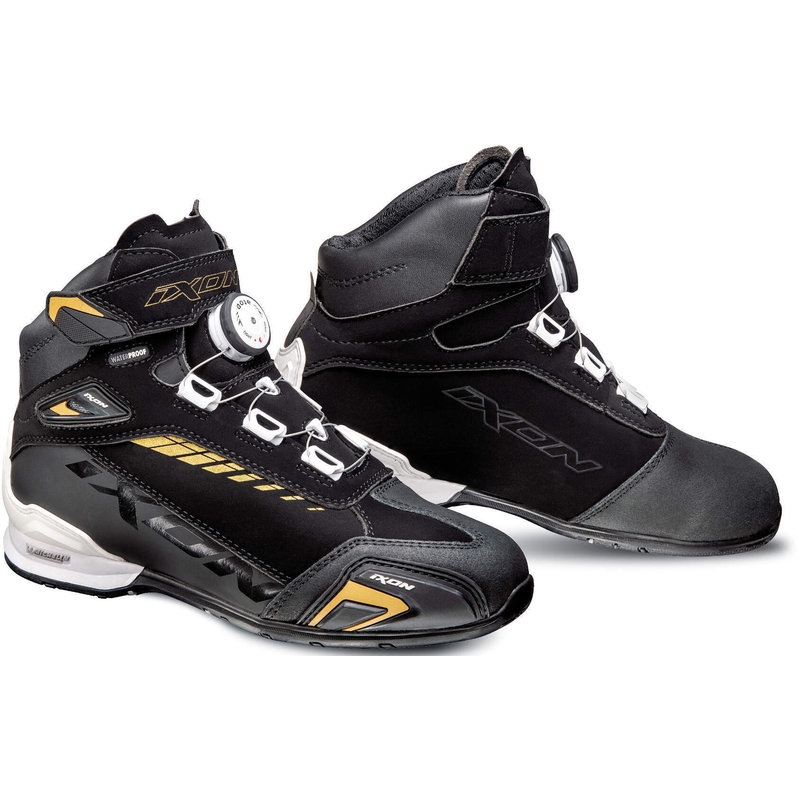 Dámské boty na motorku IXON Bull WP černo-bílo-zlaté výprodej