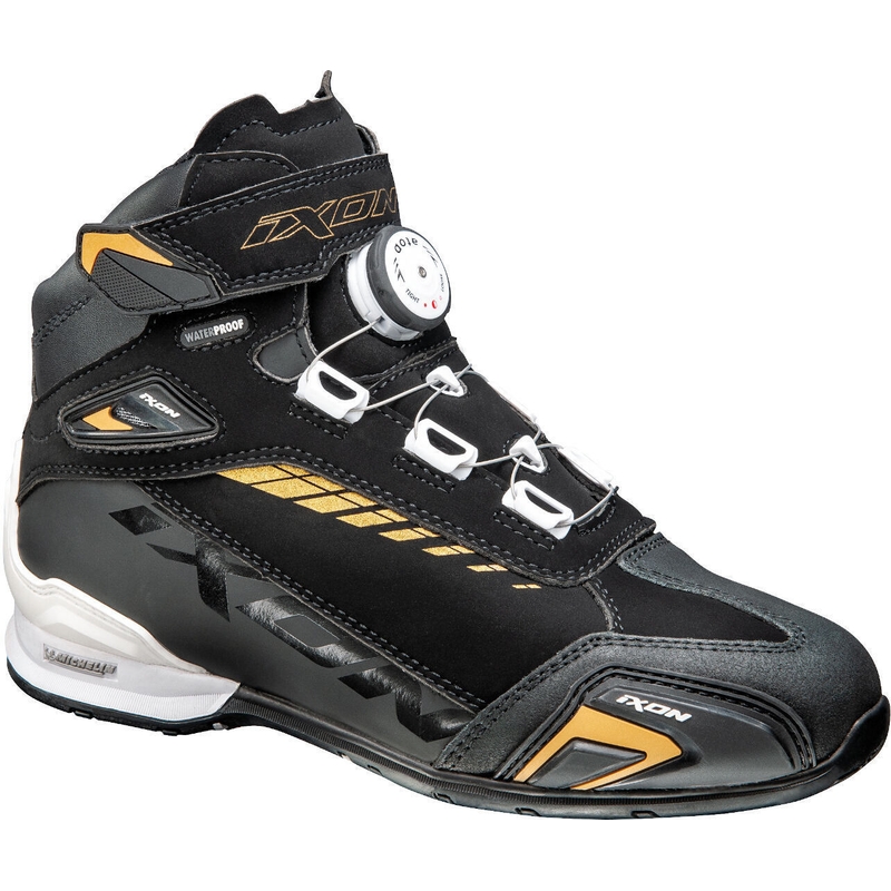 Dámské boty na motorku IXON Bull WP černo-bílo-zlaté výprodej