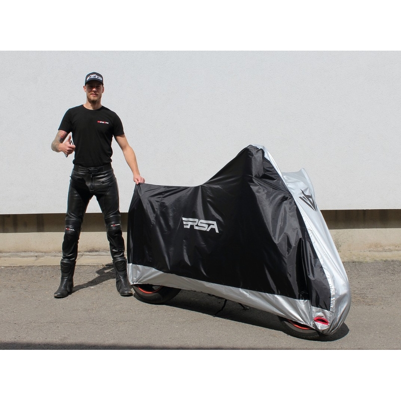 Lona para moto RSA negro-plata