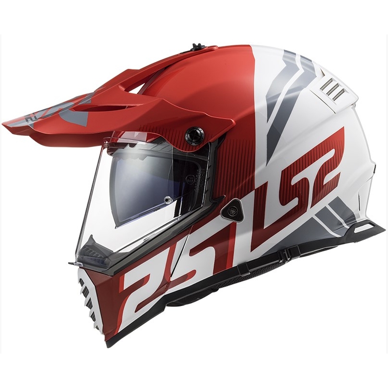 Casco de enduro LS2 MX436 Pioneer EVO Evolve blanco-gris-rojo