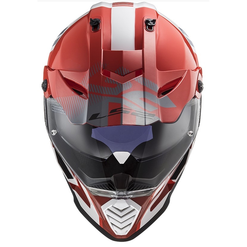 Casco de enduro LS2 MX436 Pioneer EVO Evolve blanco-gris-rojo