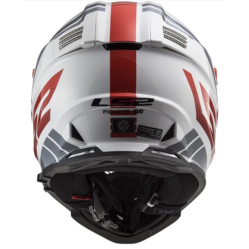 Casco de enduro LS2 MX436 Pioneer EVO Evolve blanco-gris-rojo