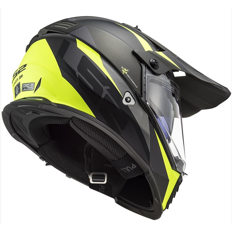 Casco de enduro LS2 MX436 Pioneer EVO Router negro-amarillo fluo
