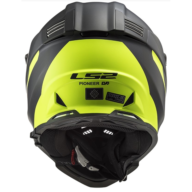 Casco de enduro LS2 MX436 Pioneer EVO Router negro-amarillo fluo