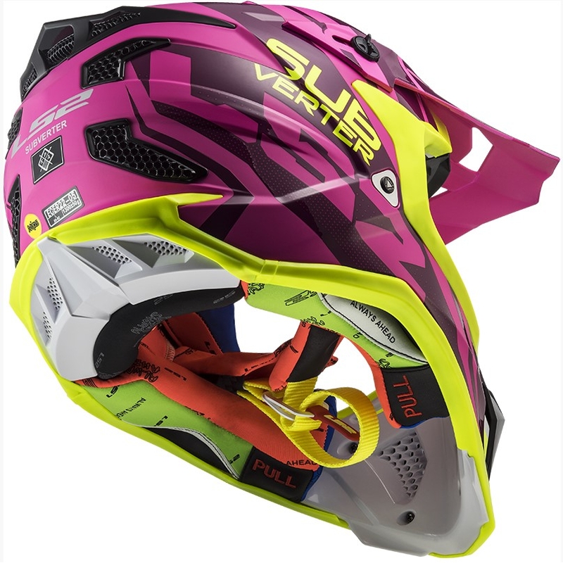 Motokrosová přilba LS2 MX470 Subverter Troop růžovo-fluo žlutá výprodej
