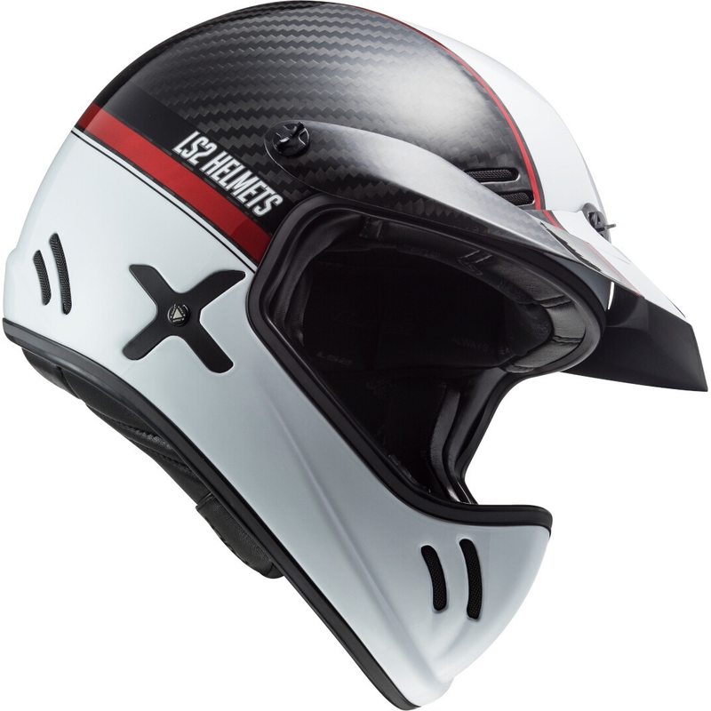 Casco de motocross LS2 MX471 Xtra Yard blanco-negro-rojo