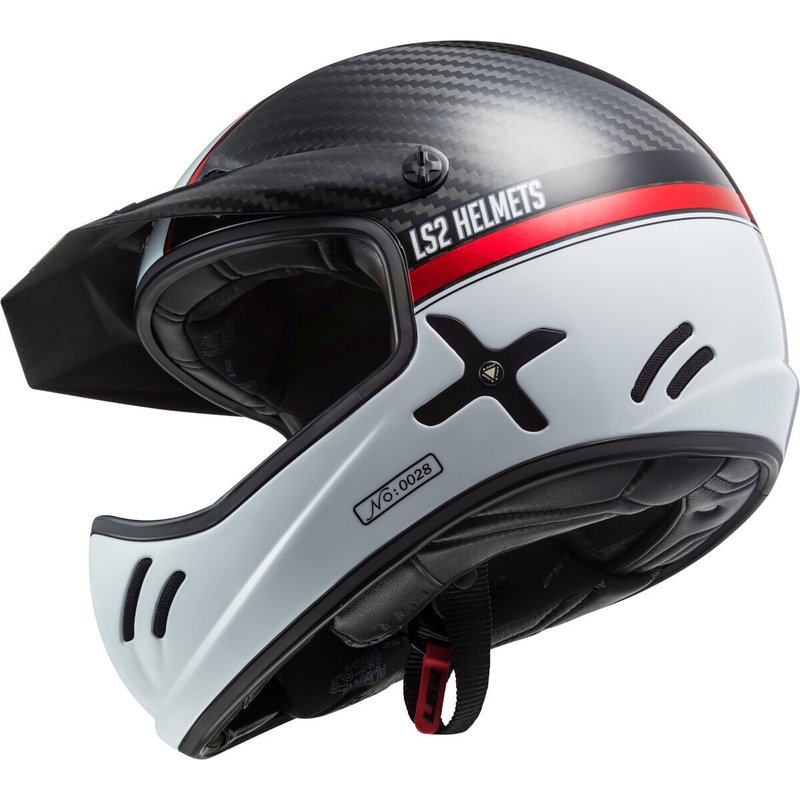 Casco de motocross LS2 MX471 Xtra Yard blanco-negro-rojo