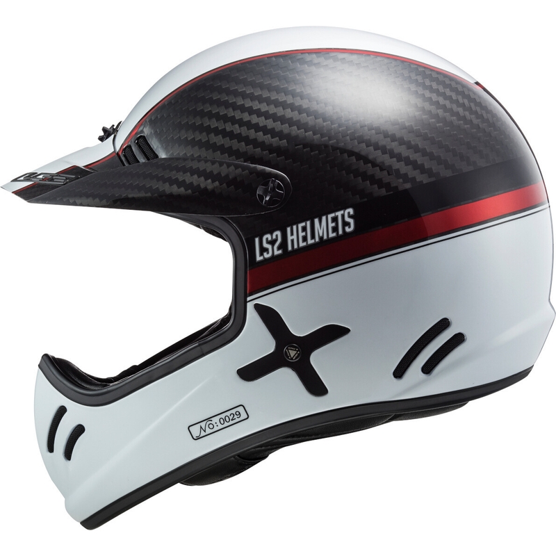 Casco de motocross LS2 MX471 Xtra Yard blanco-negro-rojo