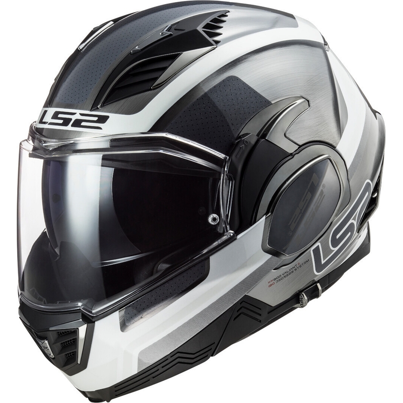 Překlápěcí přilba LS2 FF900 Valiant II Orbit Jeans černo-stříbrno-bílá