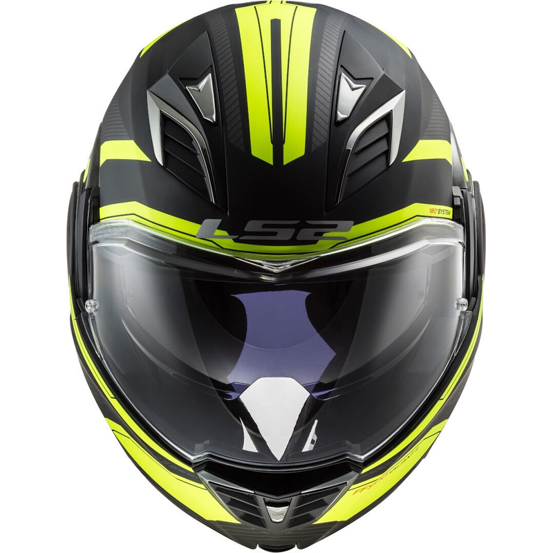 Casco de moto plegable LS2 FF900 Valiant II Revo negro-amarillo fluo