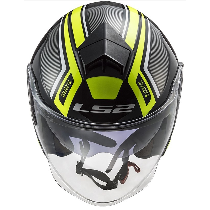 Otevřená přilba na motorku LS2 OF573 Twister II Flix černo-fluo žlutá