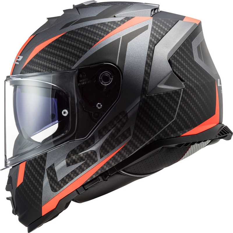 Casco integral de moto LS2 FF800 Storm Racer titanio-naranja fluorescente