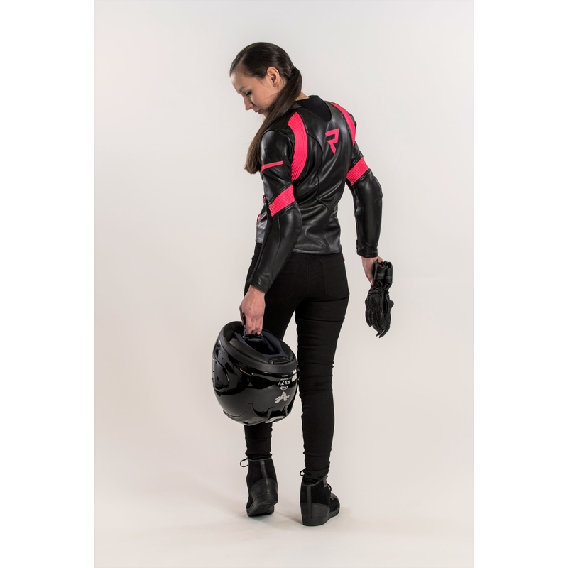 Chaqueta de moto para mujer Rebelhorn Rebel Negra y Rosa