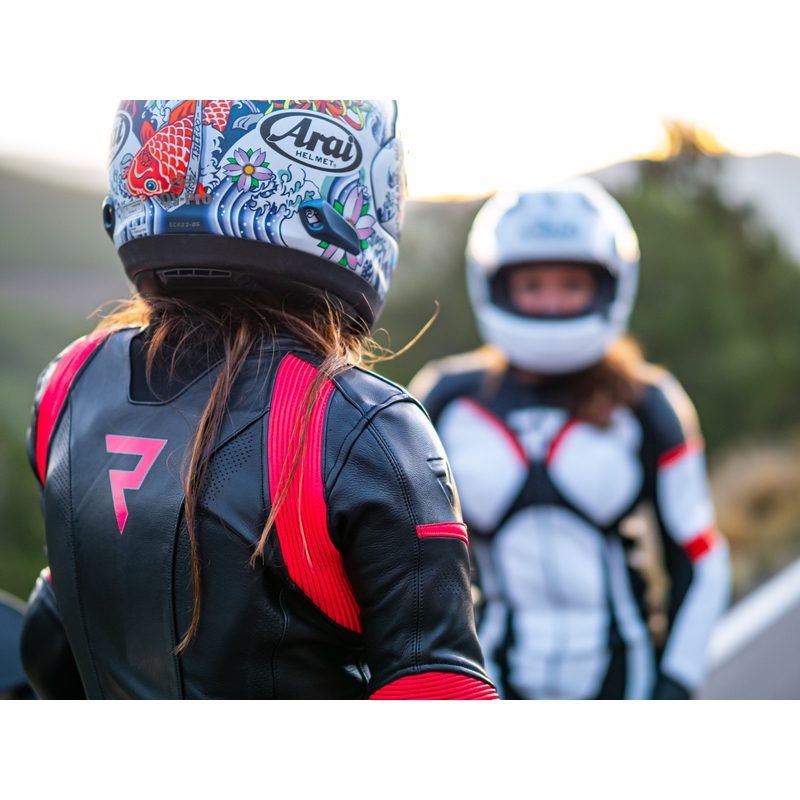 Chaqueta de moto para mujer Rebelhorn Rebel Negra y Rosa