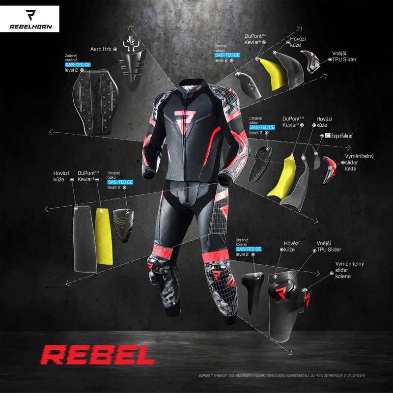 Mono de moto Rebelhorn Rebel Negro-Blanco-Amarillo Flúo liquidación