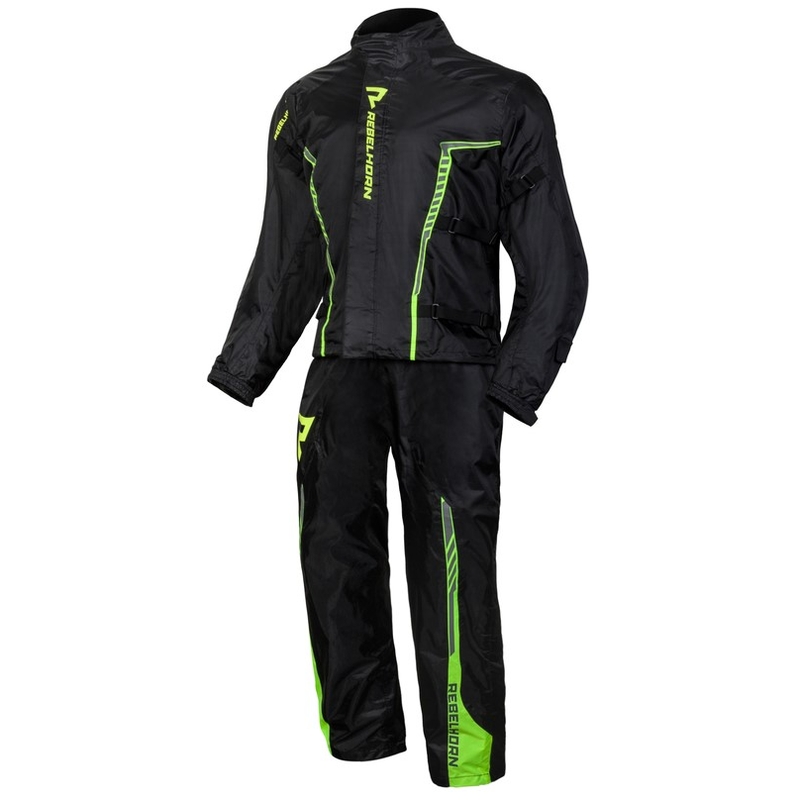 Chaqueta de moto Rebelhorn Patrol Negro-Amarillo Flúo