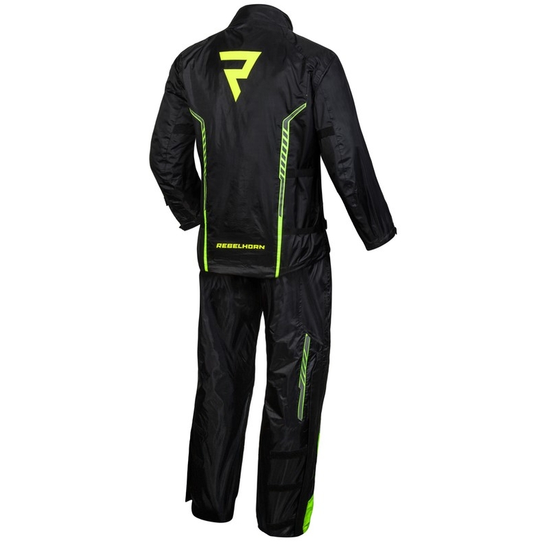 Chaqueta de moto Rebelhorn Patrol Negro-Amarillo Flúo