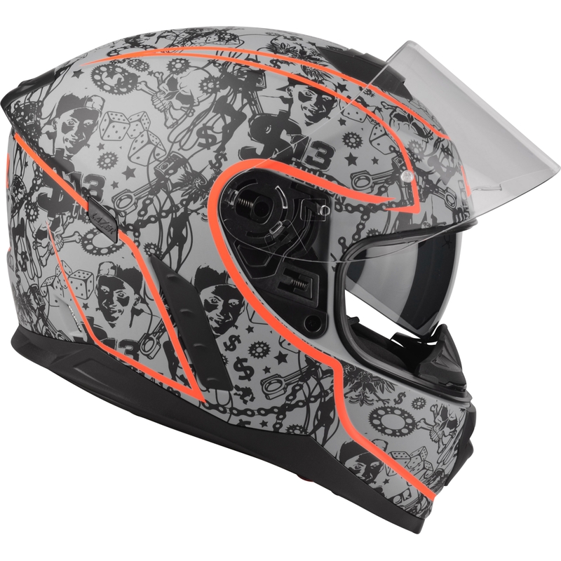 Integrální přilba na motorku Lazer Rafale $13 Original černo-stříbrno-fluo oranžová